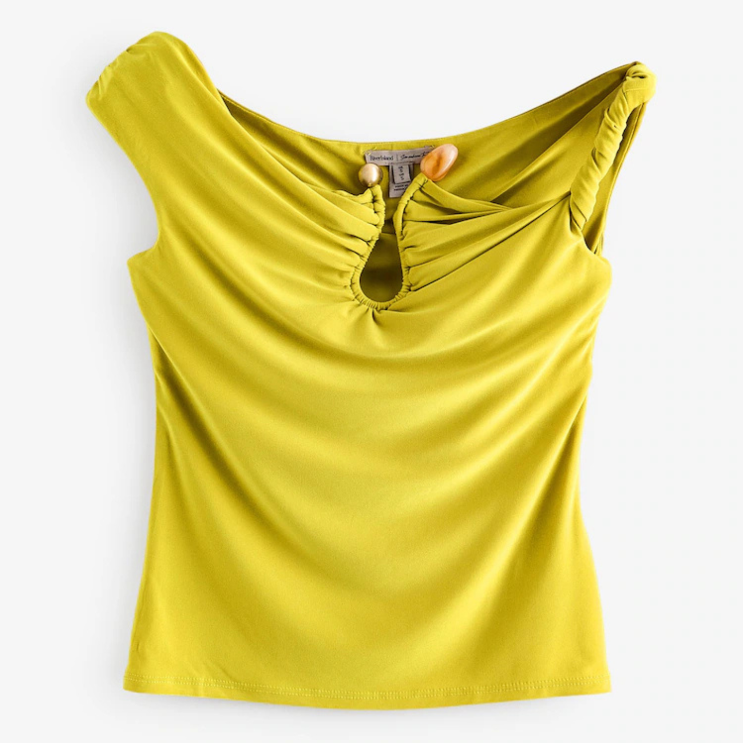 River Island Yellow Twist Shoulder Top