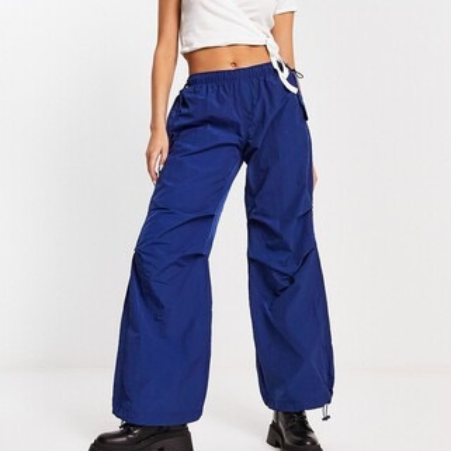 Bershka Blue Parachute Pants