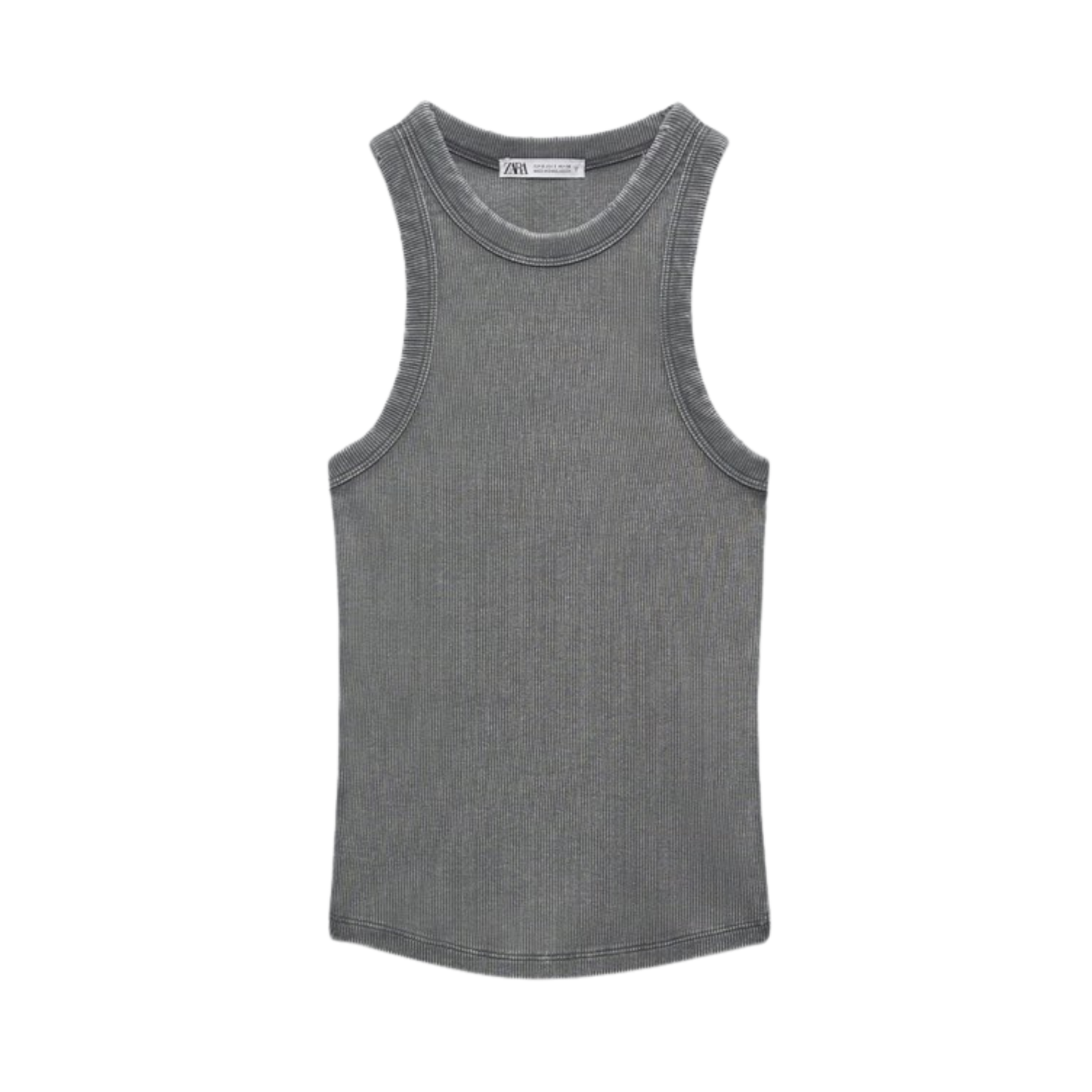 Zara Grey Washed Halter Neck Top