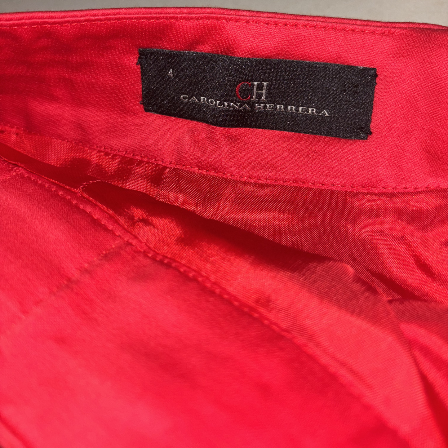 Carolina Herrera Red Midi Skirt