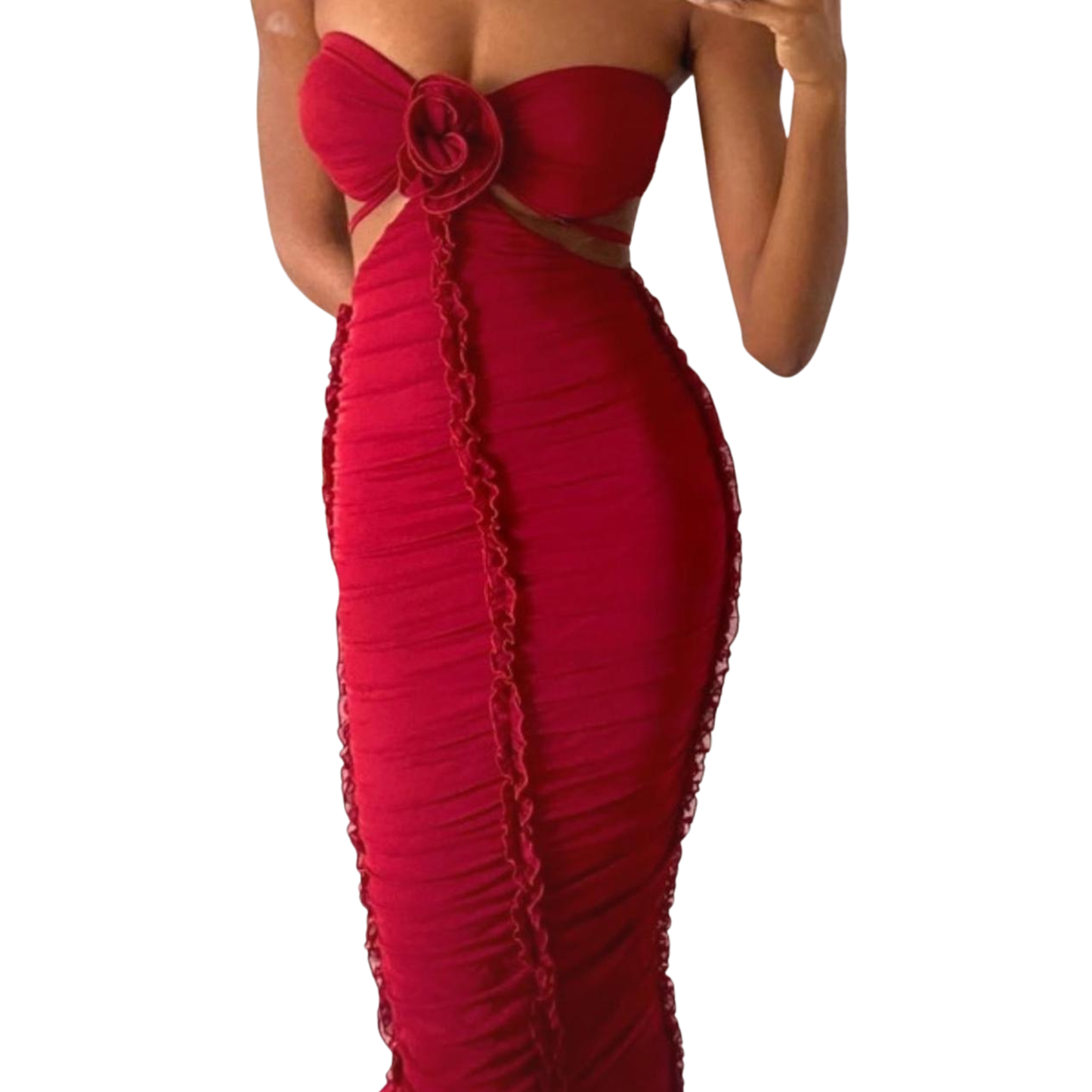 Oh Polly Deep Red Maxi Dress