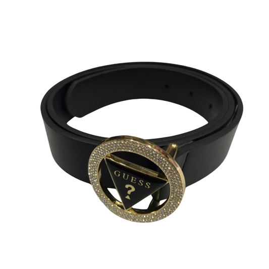 Guess Black Sparkle Logo Belt