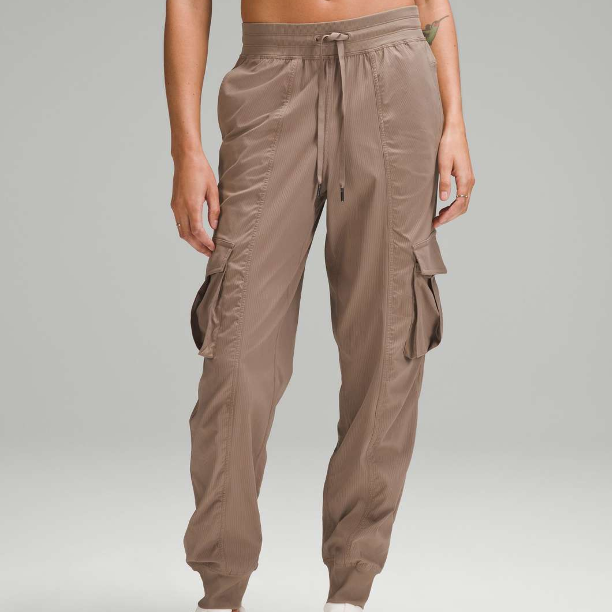 A model wearing the Lululemon Cargo Pants from Closet Concierge