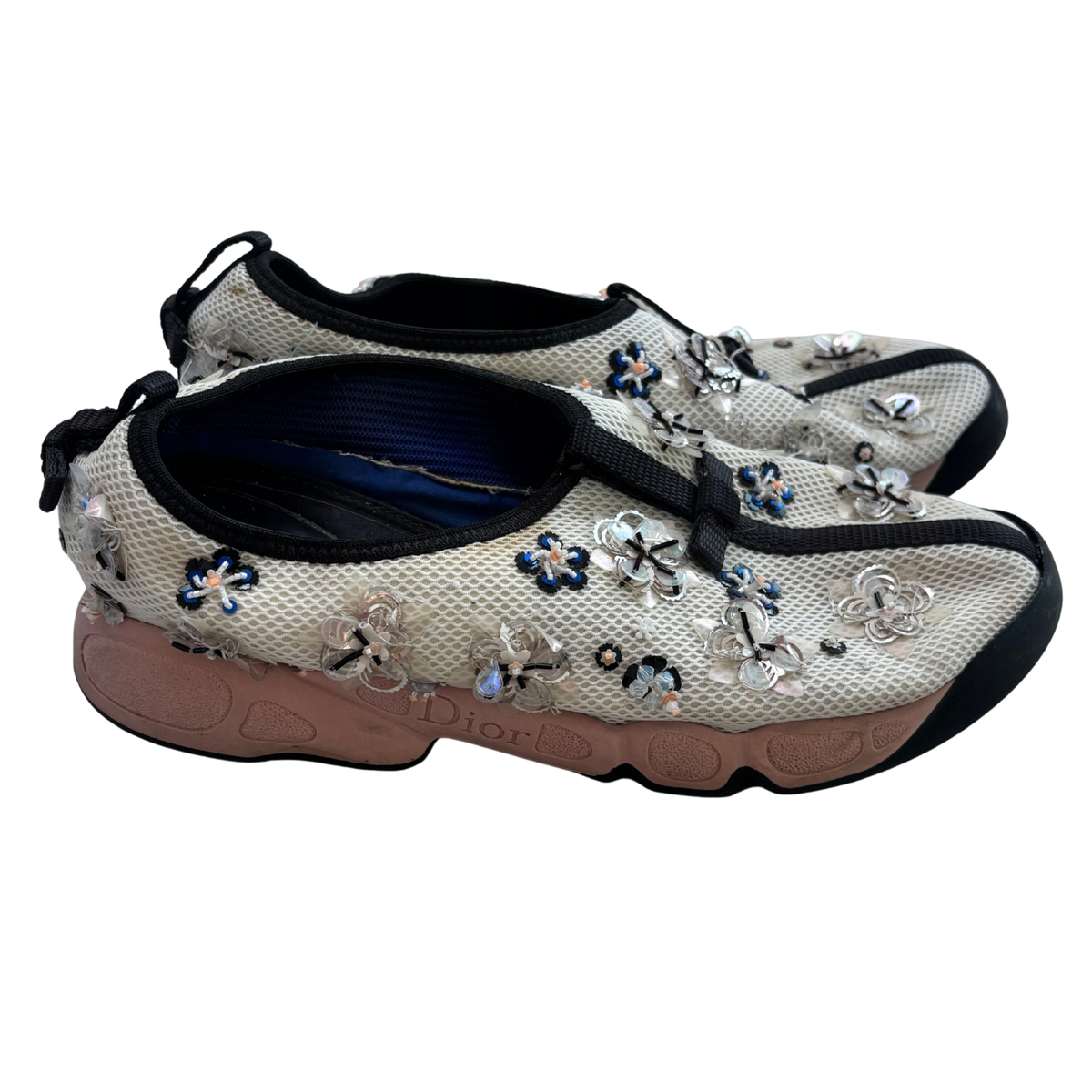 Dior Embellished Mesh Fusion Slip On Shoes