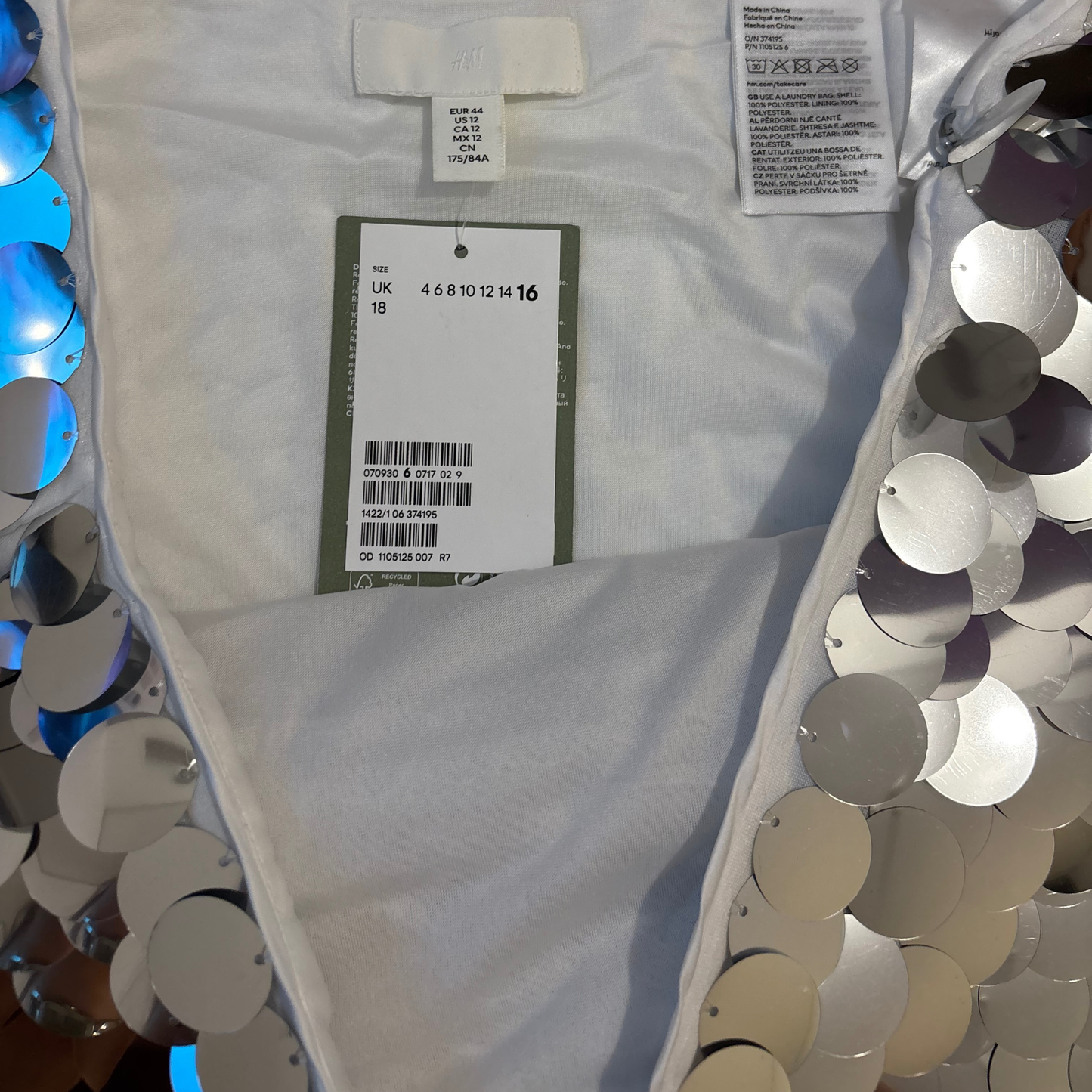 H&M Silver Sequin Skirt