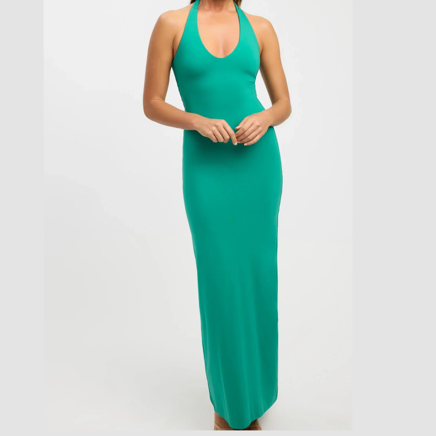 Kookai ‘Stella’ Green Halterneck Maxi Dress