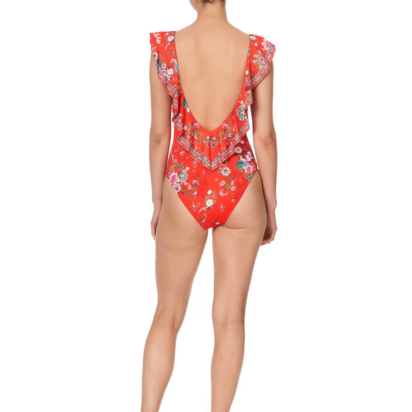 Camilla Swim Red Abstract Swimsuit