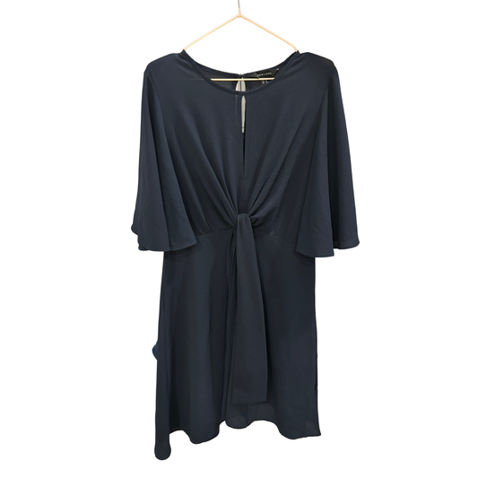 New Look Navy Blue Tie Front Mini Dress