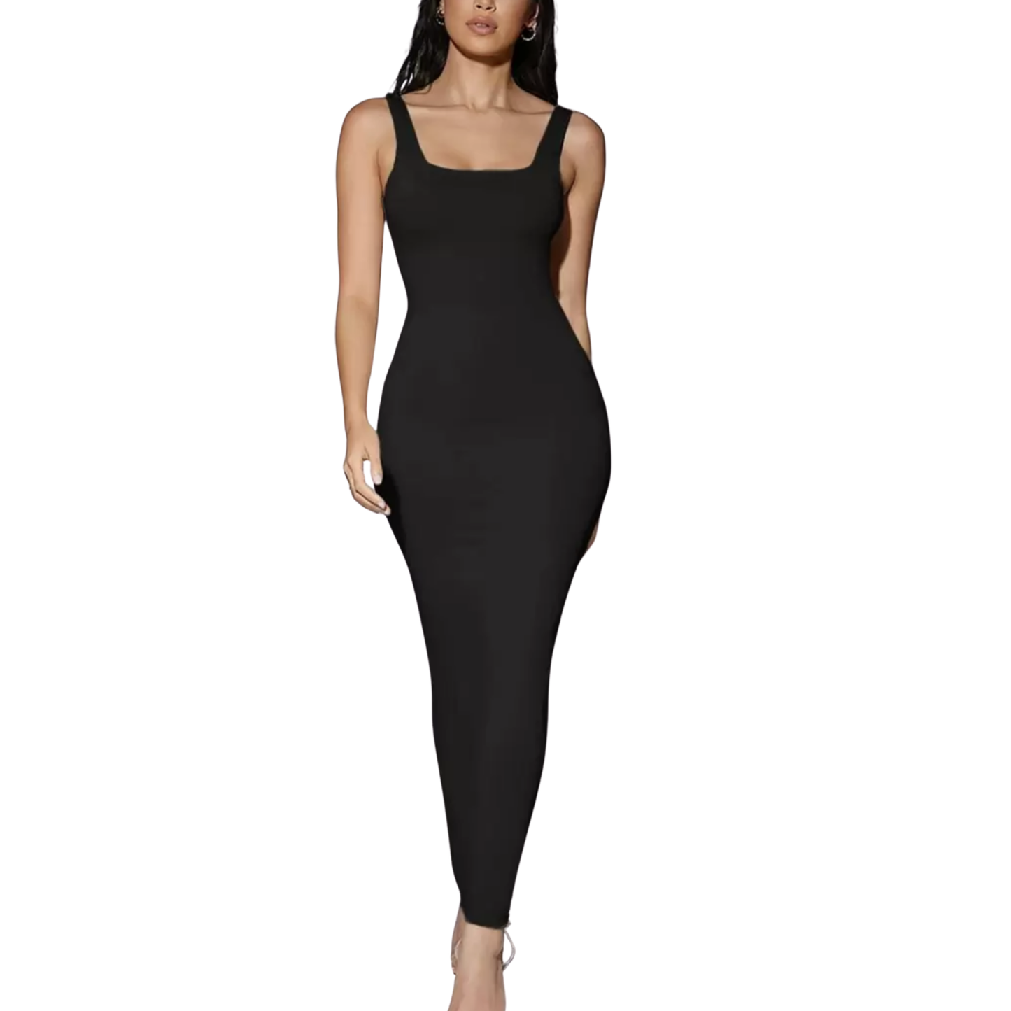 Black Slinky Bodycon Maxi Dress