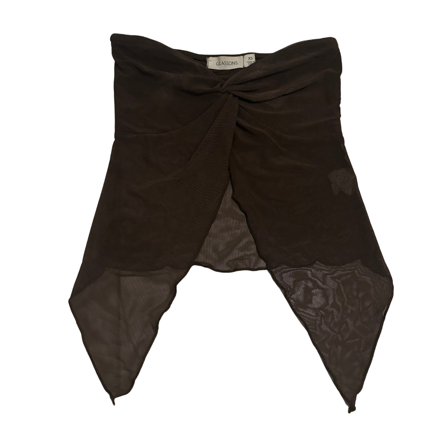 Glassons Chocolate Mesh Top