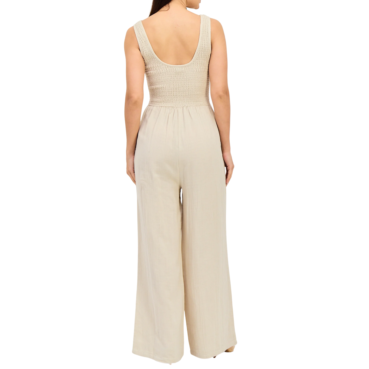 Brave Soul Stone Shirred Top Jumpsuit