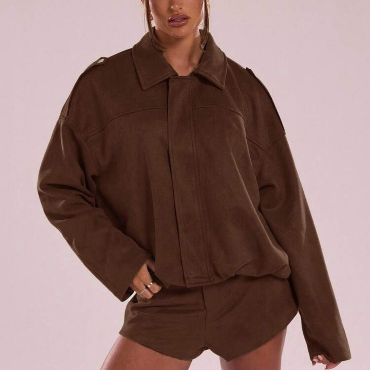 Brown Supersoft Zip Up Jacket