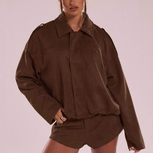 Brown Supersoft Zip Up Jacket