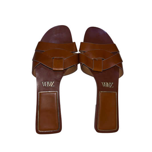 Zara Brown Leather Sandals