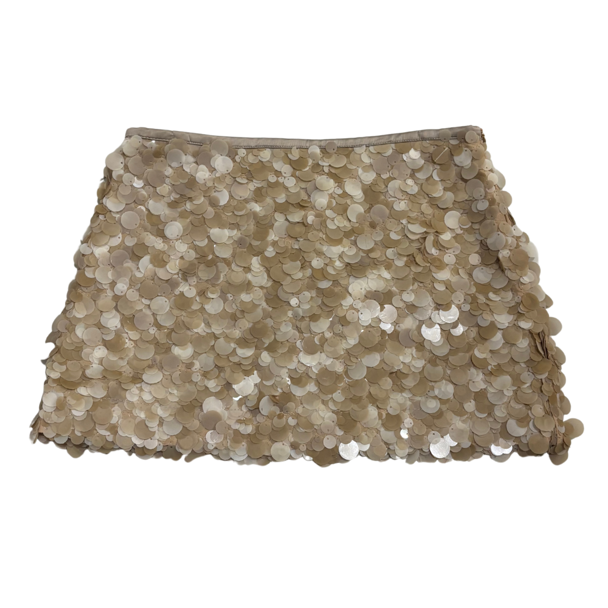 Zara Nude Sequin Mini Skirt