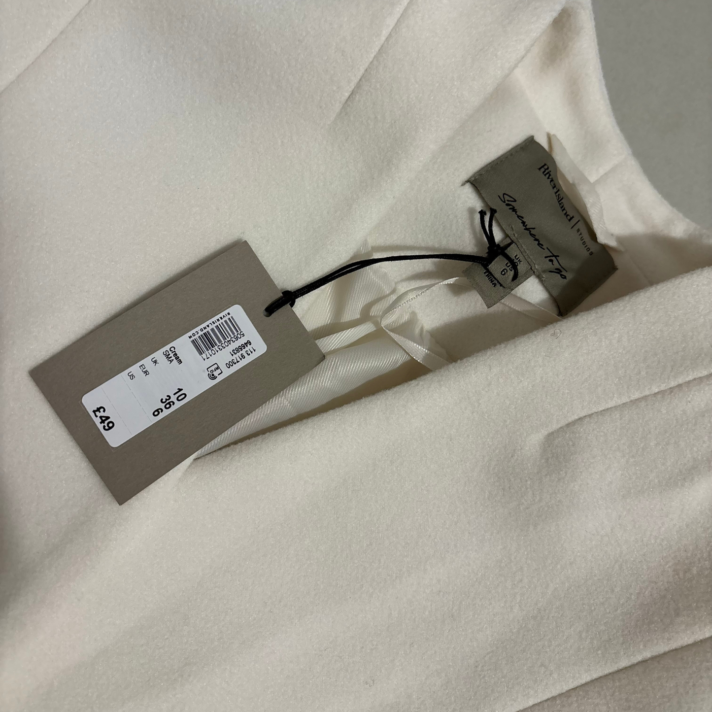 River Island Cream Button Up Jacket