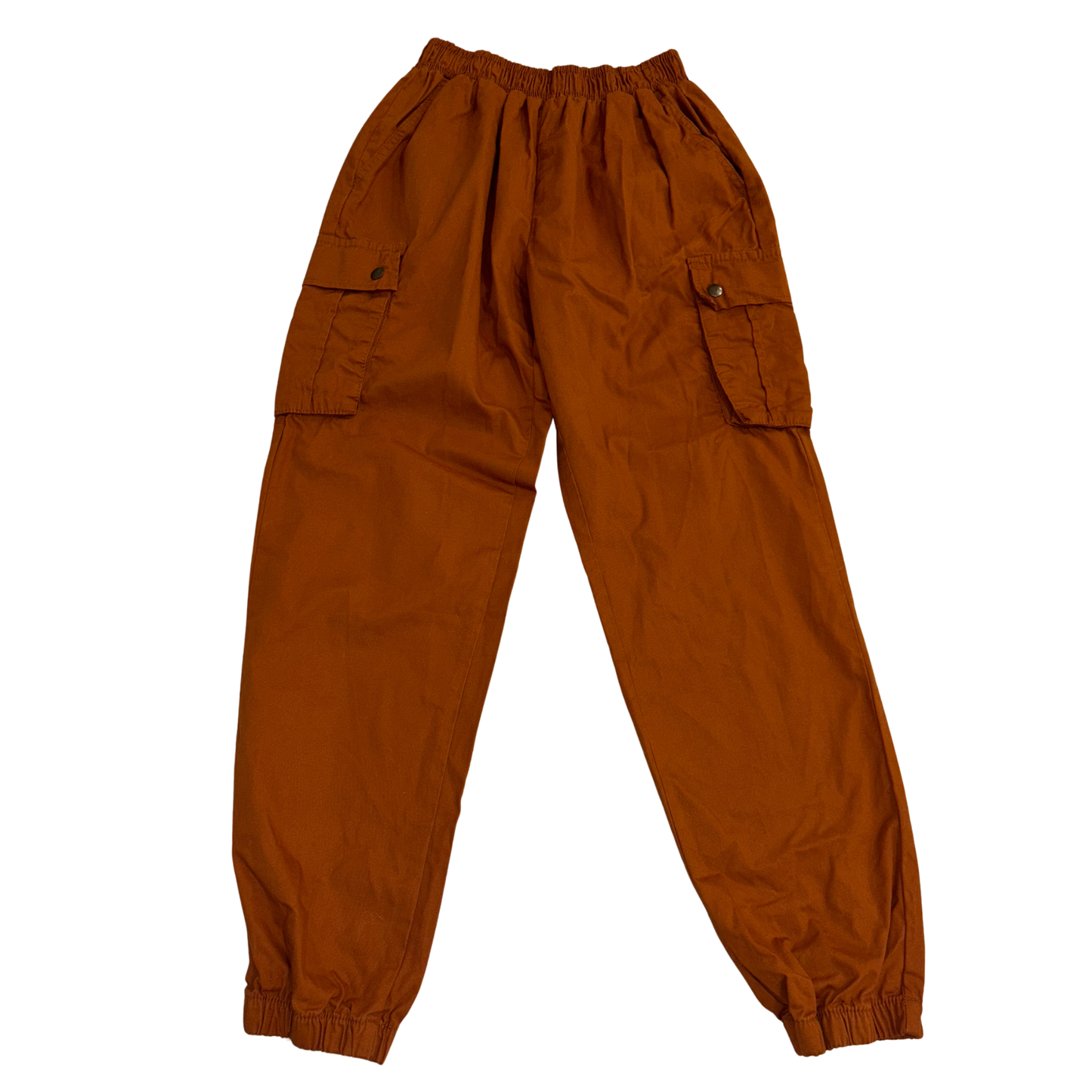 Rust Cuffed Cargo Pants