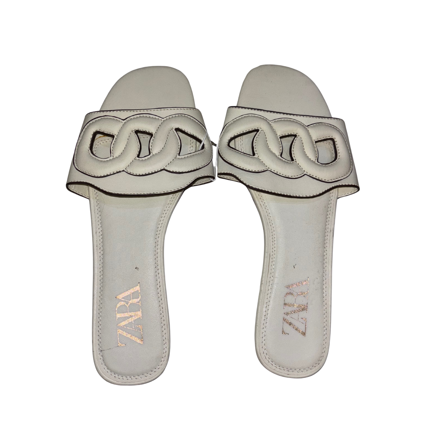 Zara Cream Leather Sandals