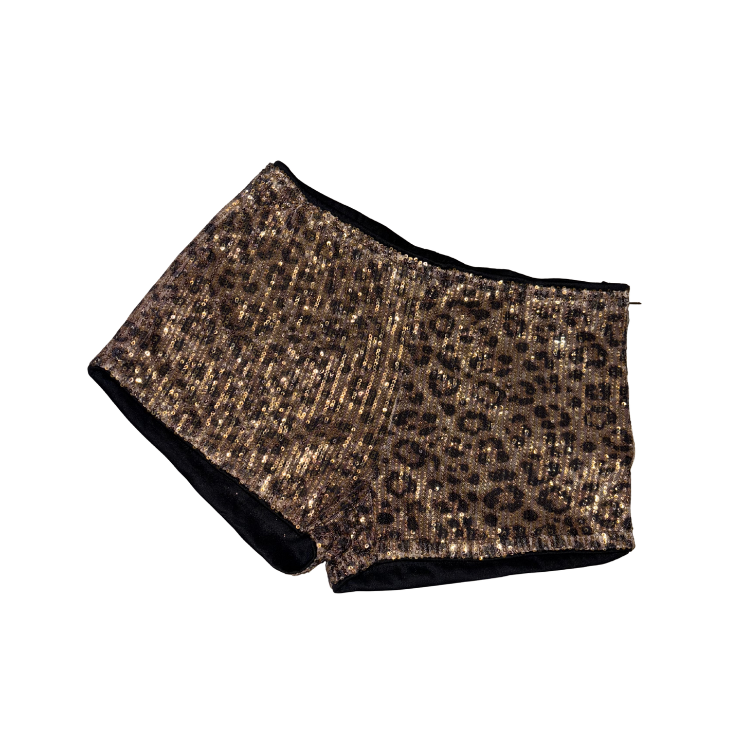 Leopard Print Sequin Mini Shorts