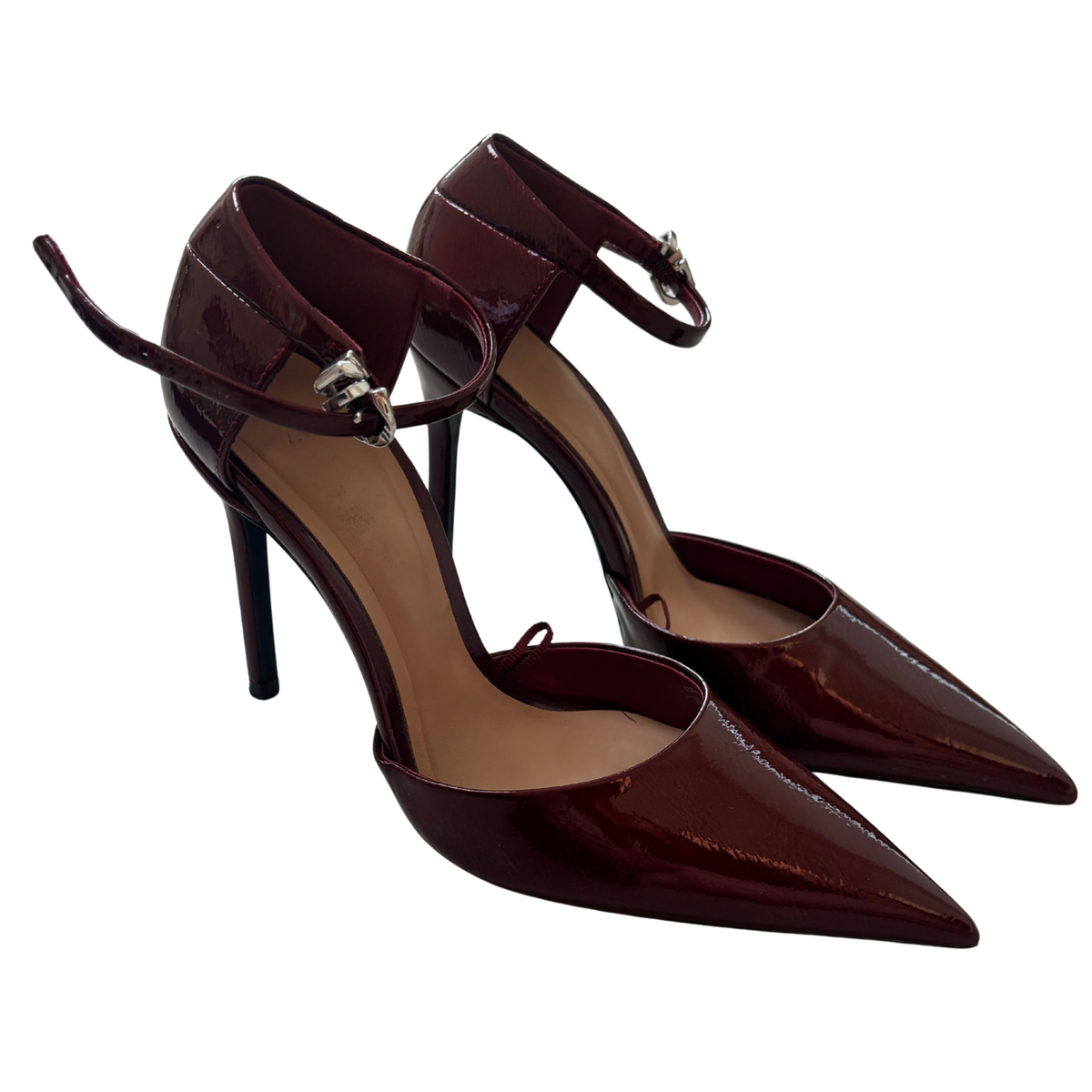 Zara Burgundy Pointed Toe Heels