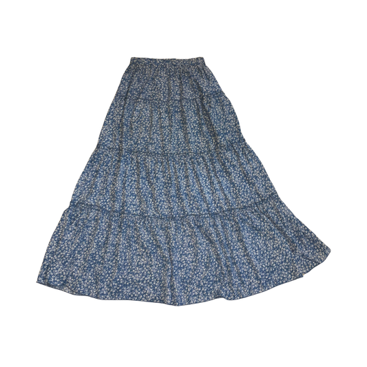 Blue Floral Maxi Skirt