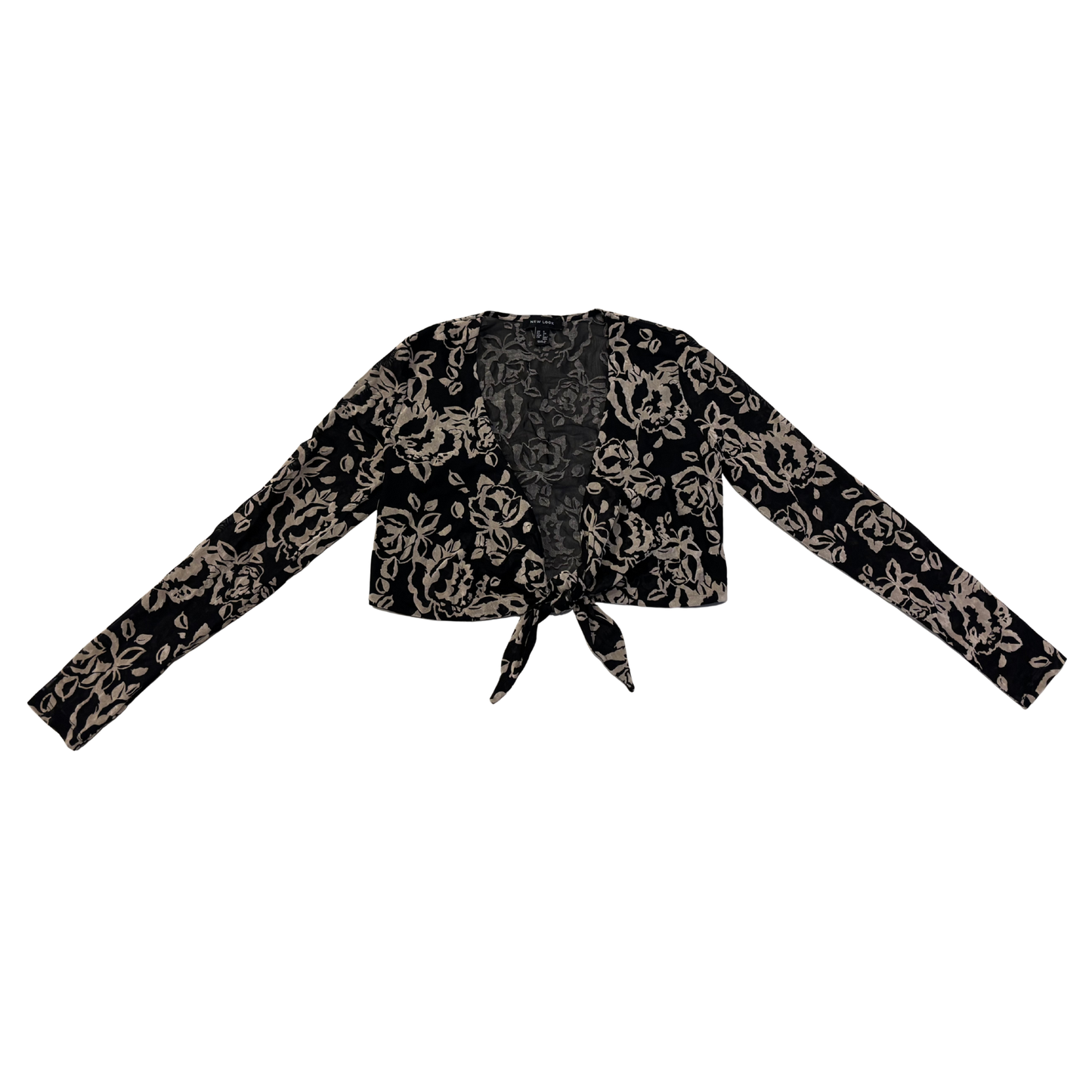 New Look Black Floral Print Top