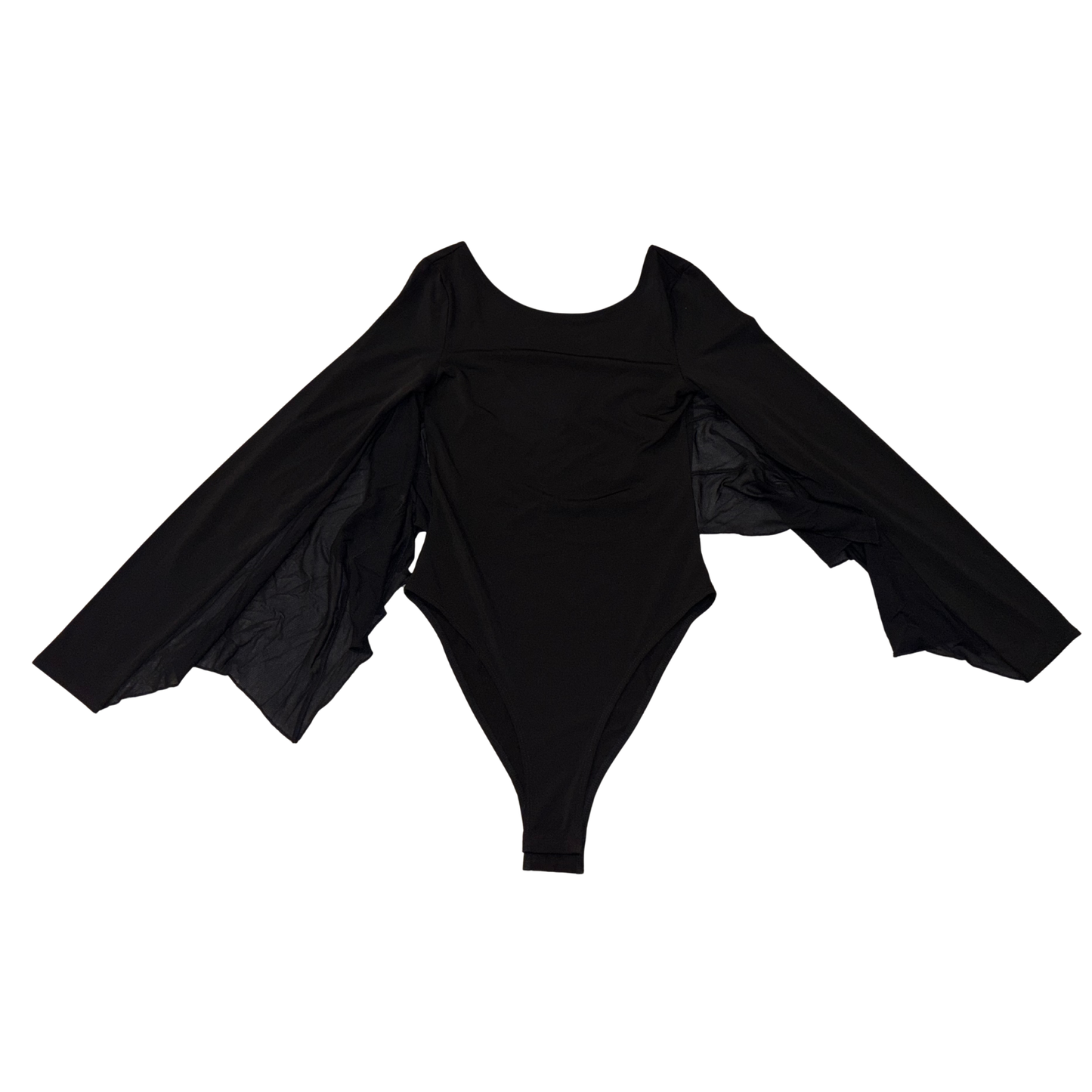H&M Black Sheer Winged Long Sleeve Bodysuit