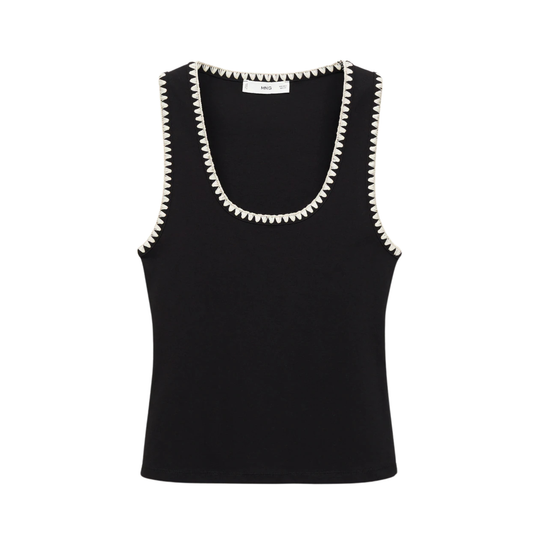 Mango Black & Cream Trip Top
