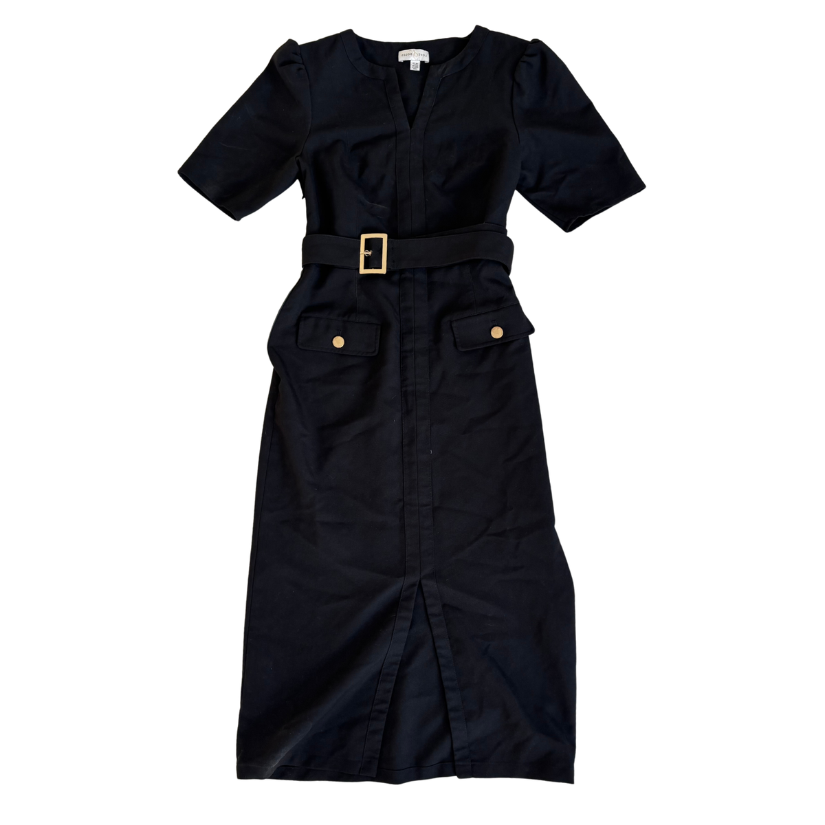Love & Roses Black Tailored Midi Dress