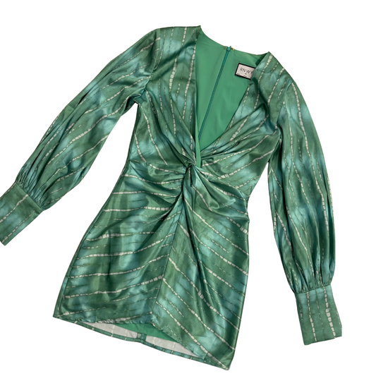 RNWY Green Satin Mini Dress