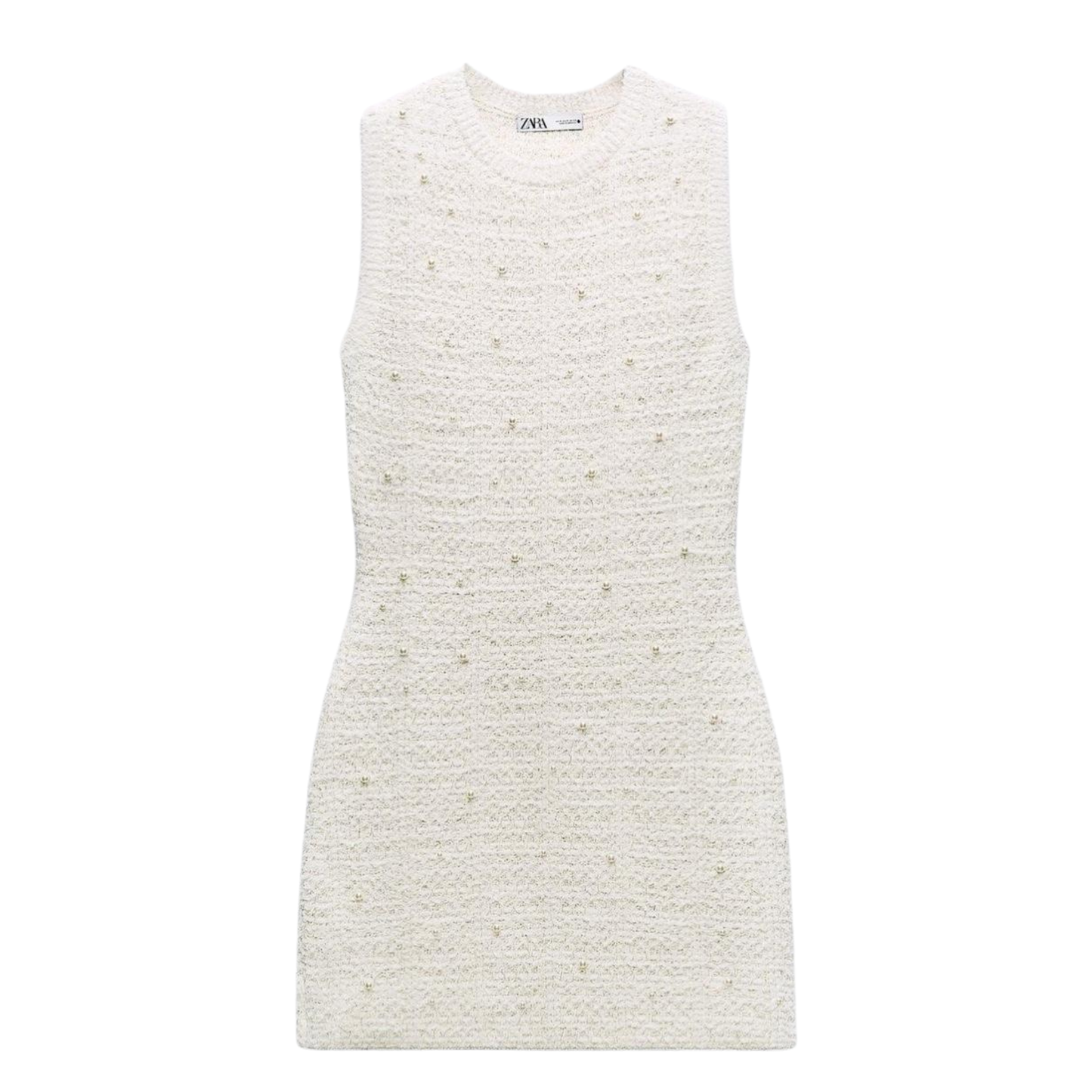 Zara Metalic Knit Pearl Detail Dress