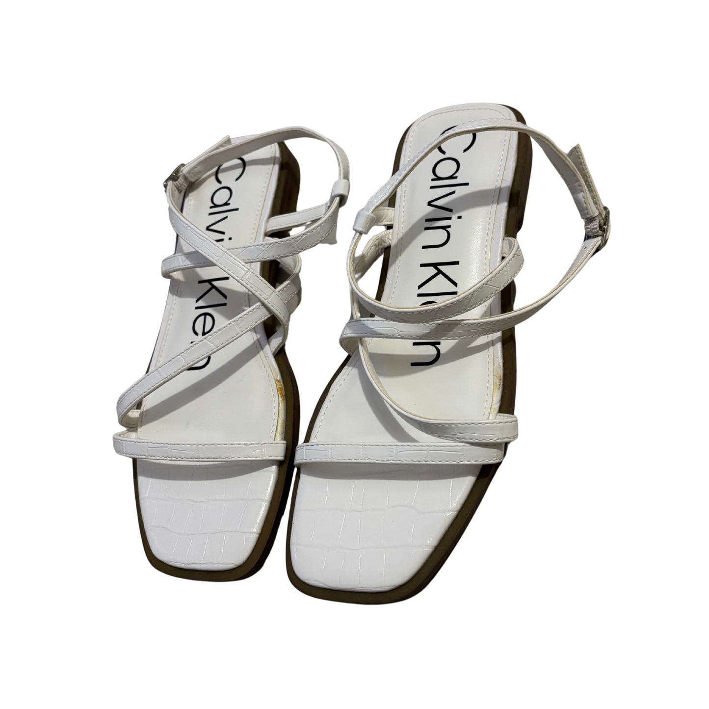 Calvin Klein White Strappy Sandals