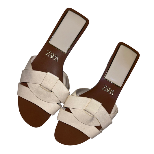 Zara Criss-Cross Leather Sandals