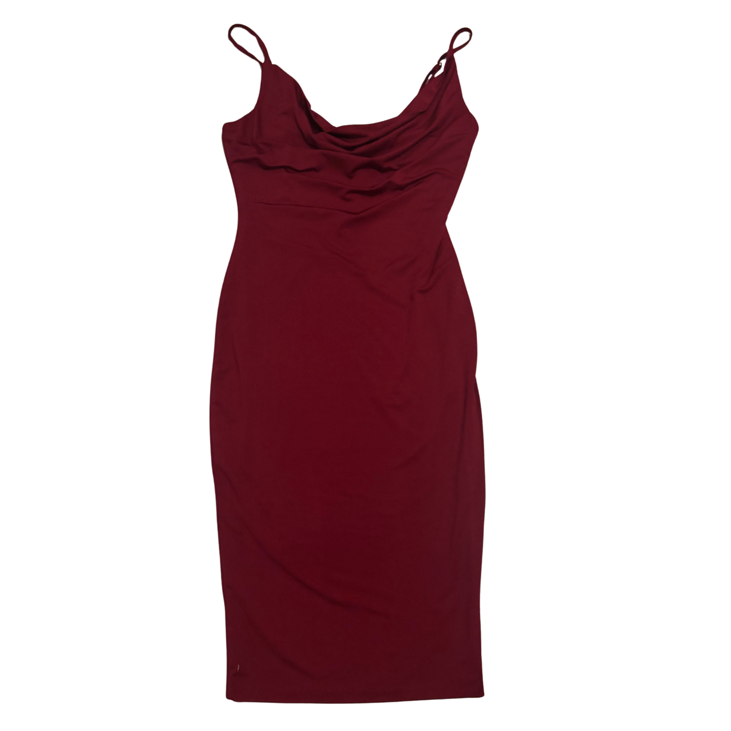 Wine Red Cowl Neck Maxi Dress