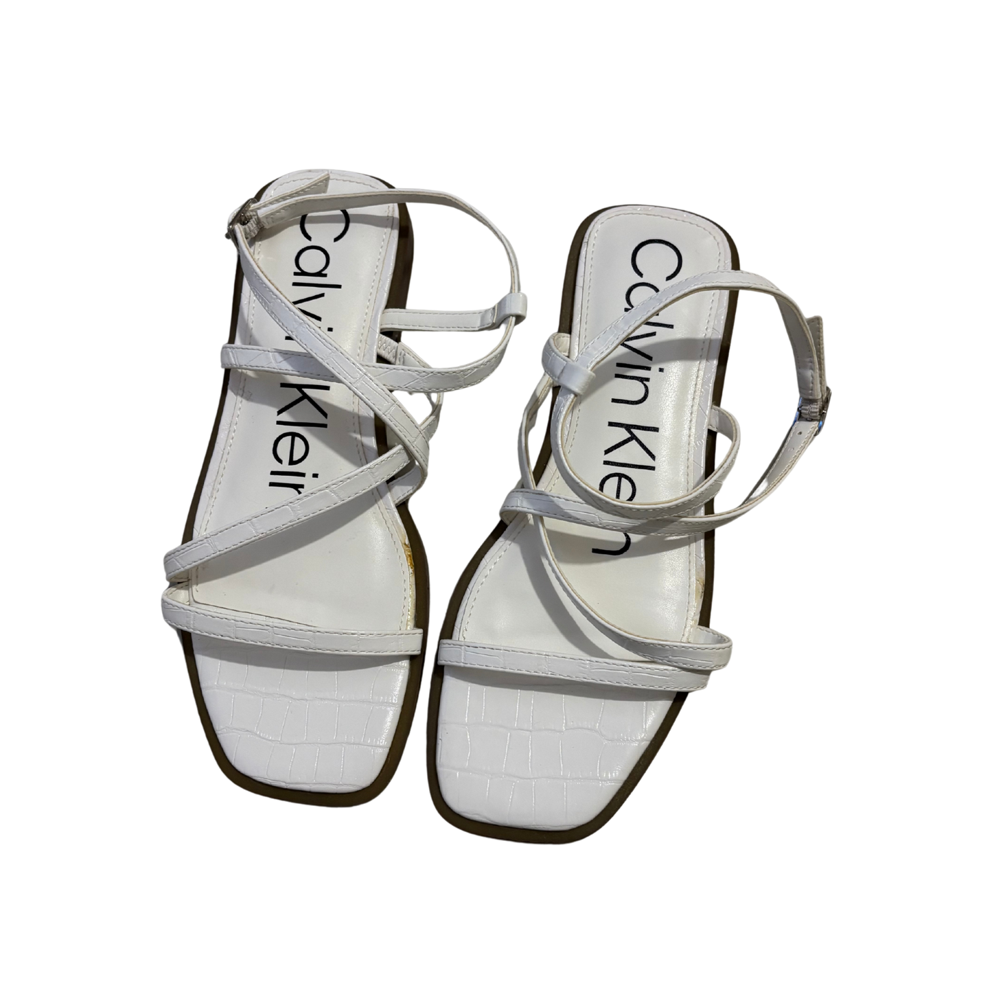 Calvin Klein White Strappy Sandals