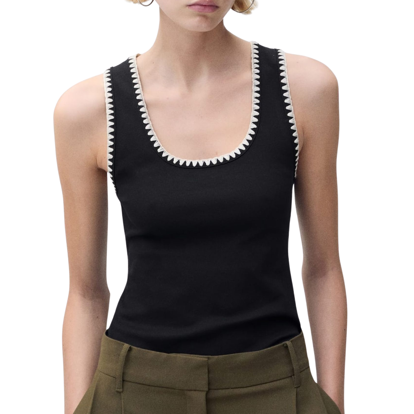 Mango Black & Cream Trip Top