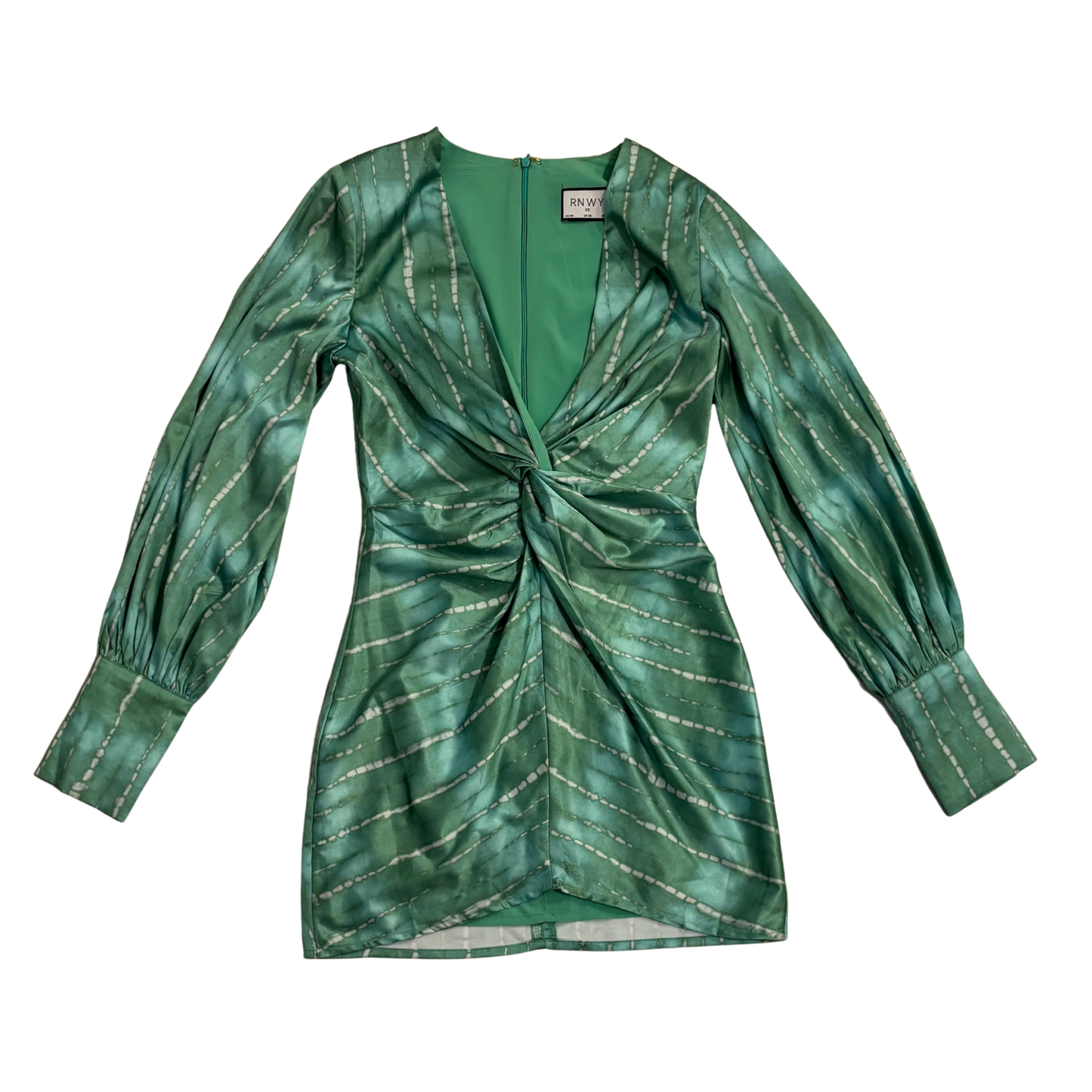 RNWY Green Satin Mini Dress