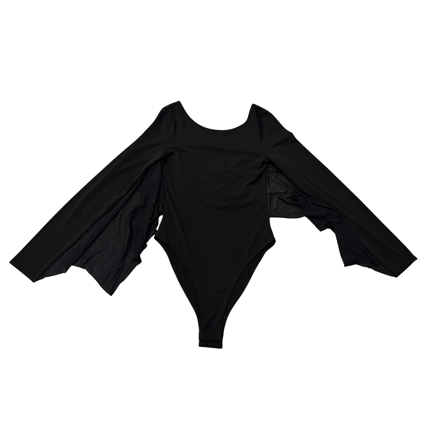 H&M Black Sheer Winged Long Sleeve Bodysuit