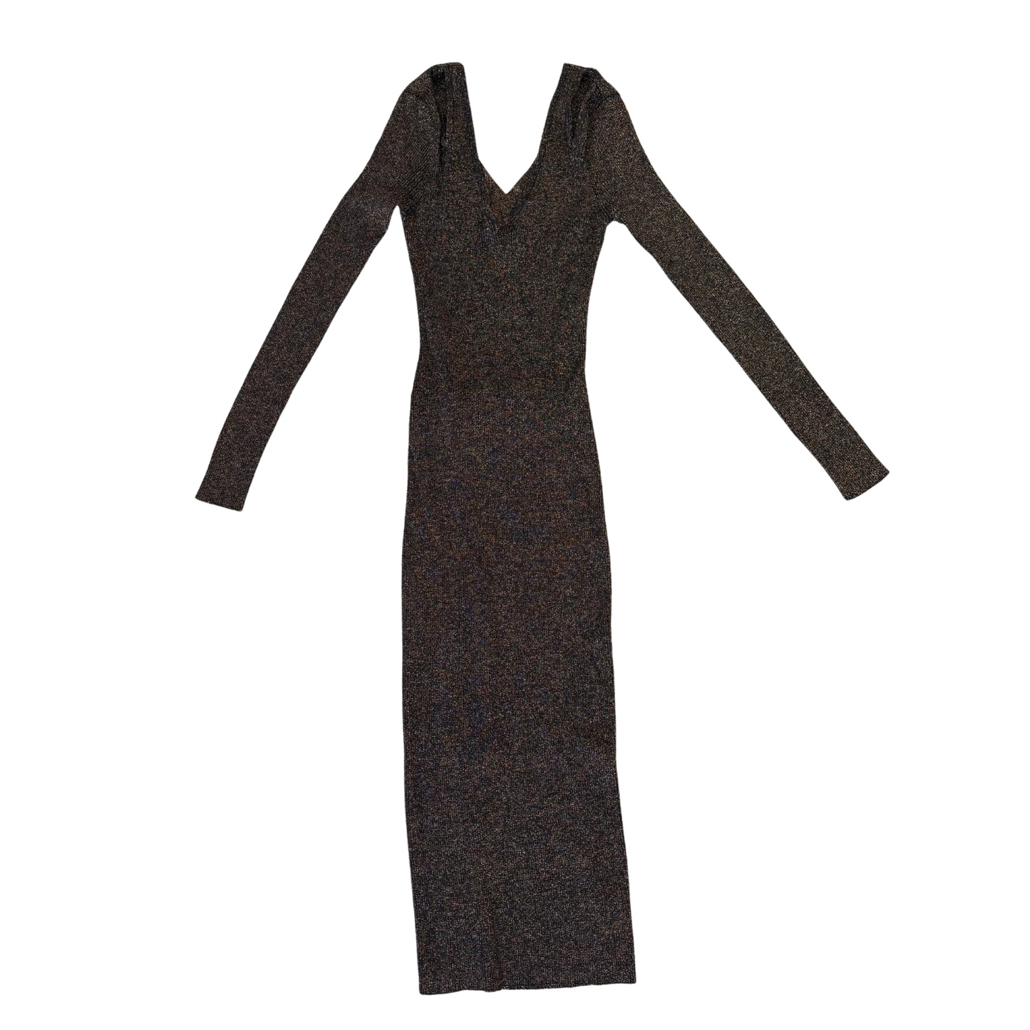 River Island Black & Gold Lurex Midi Dress
