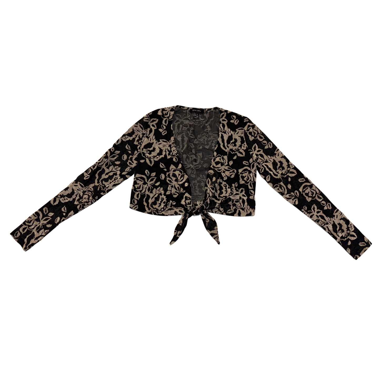 New Look Black Floral Print Top