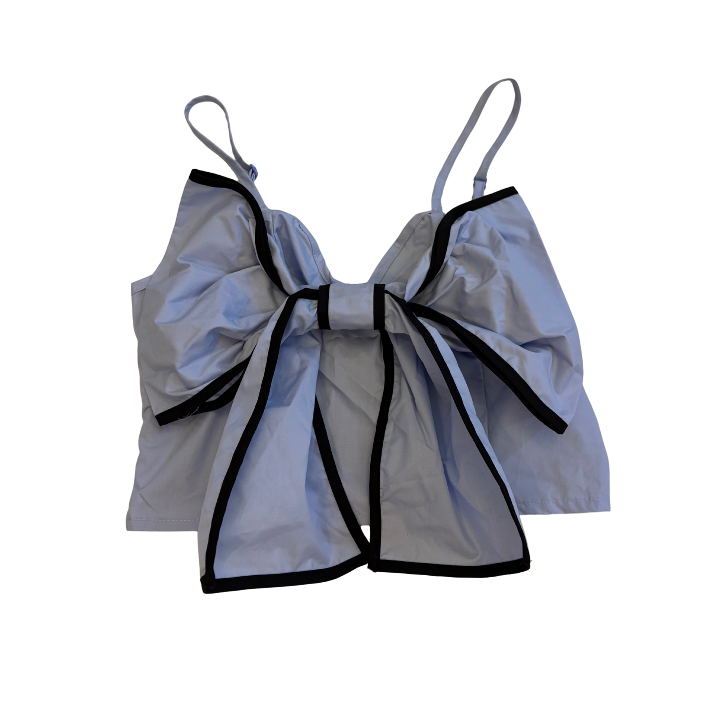 Blue Bow Front Crop Top