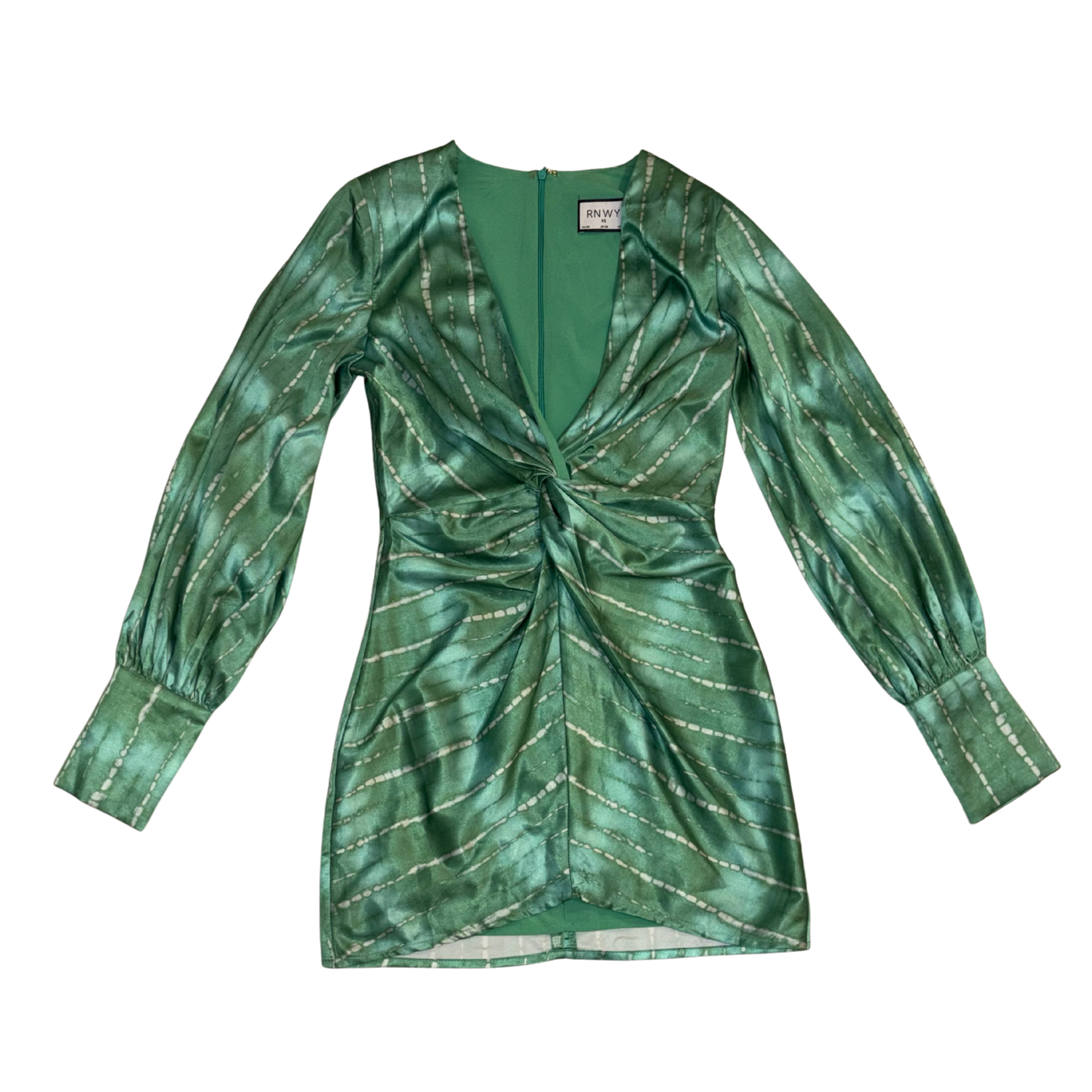 RNWY Green Satin Mini Dress