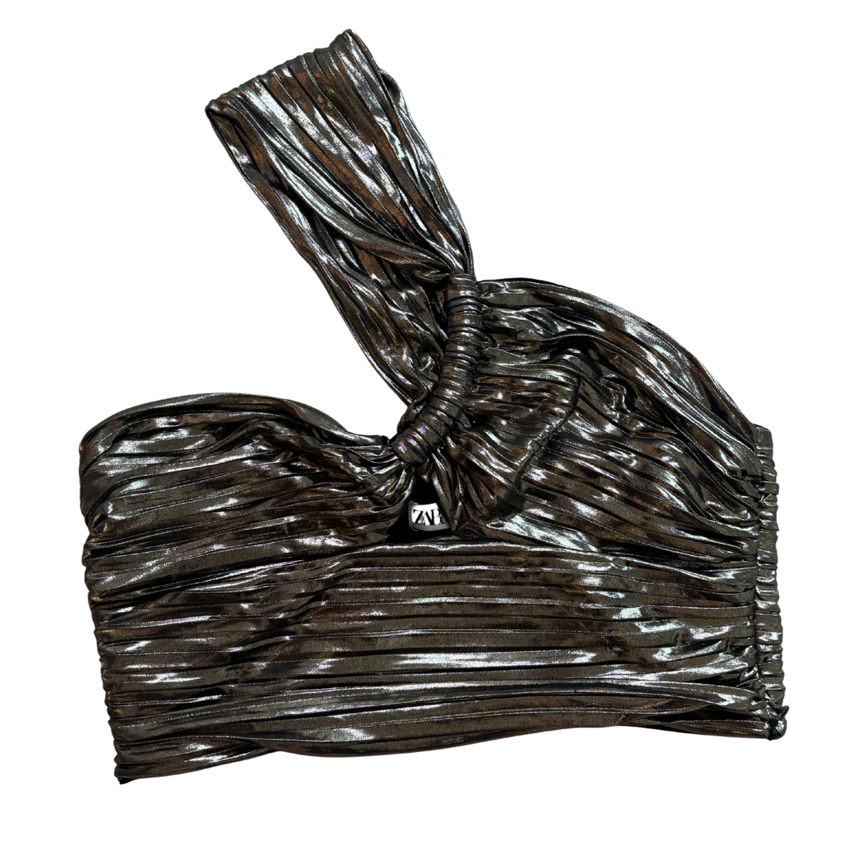 Zara Metallic One Shoulder Top