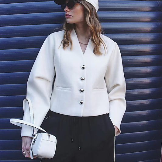 River Island Cream Button Up Jacket