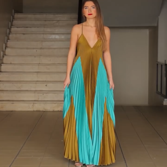 Souvenir Multi-Pleat Maxi Dress