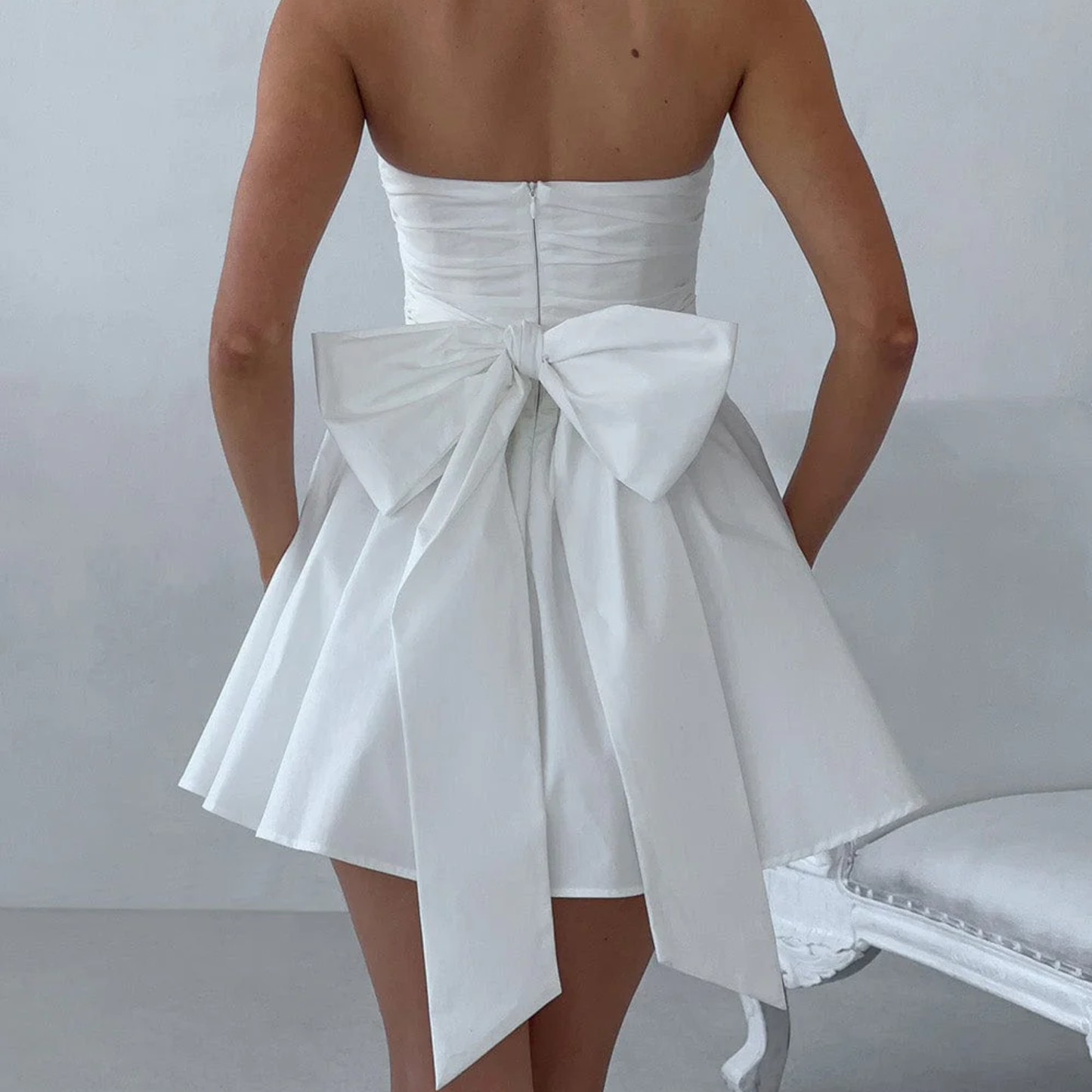 Babyboo 'Katrina' White Bandeau Mini Dress