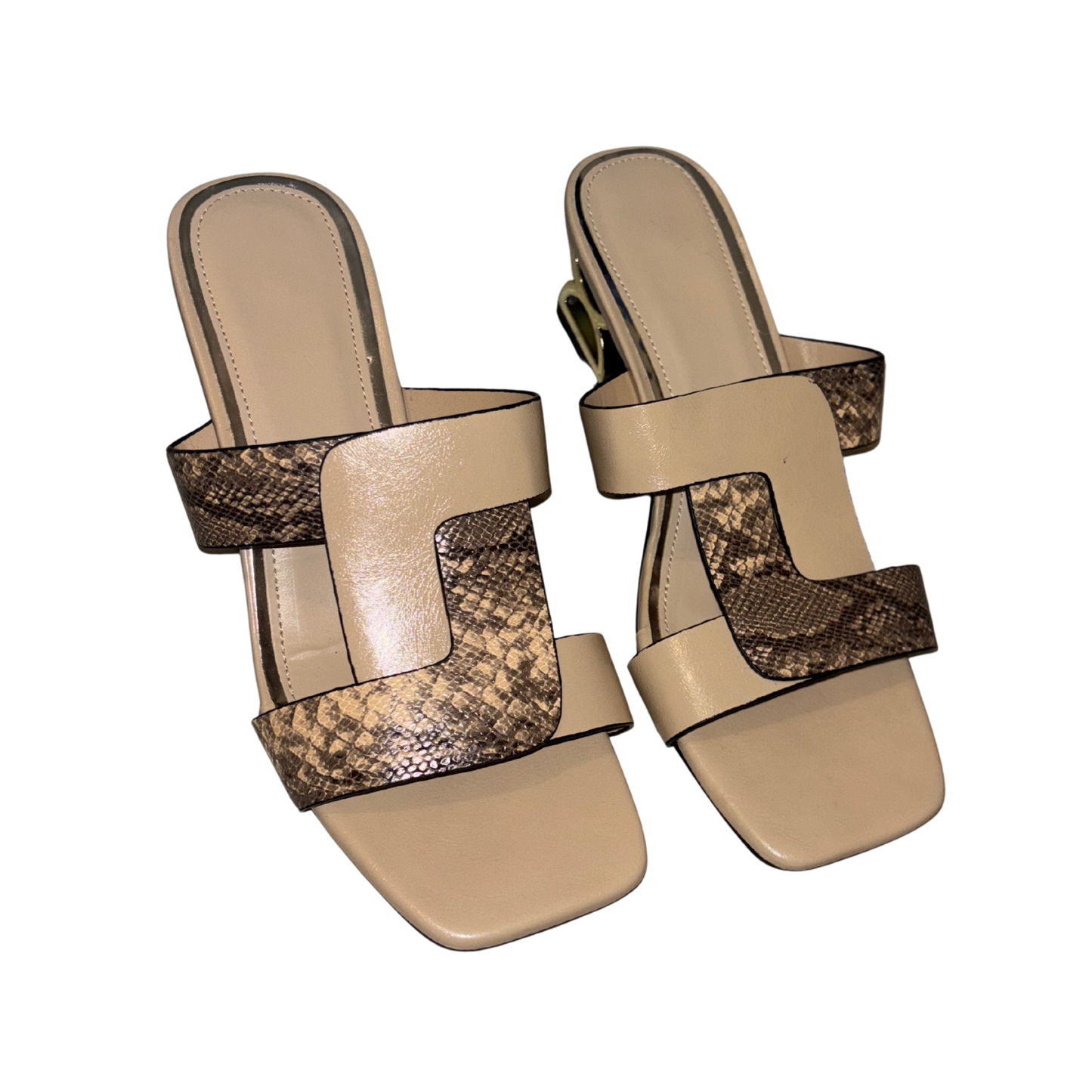 Nude Cross Front Heels