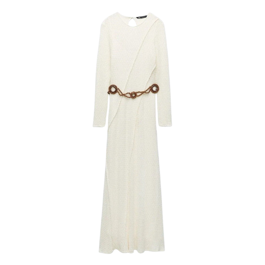 Zara Cream Knit Maxi Dress