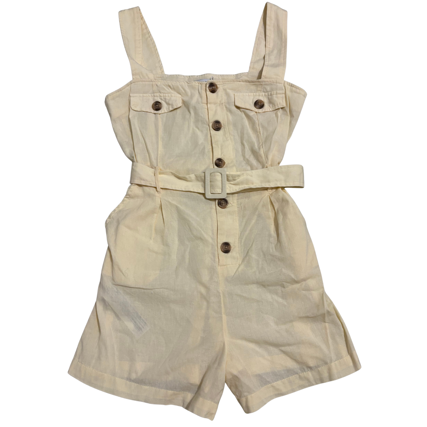Mango Cream Button Up Belted Playsuit