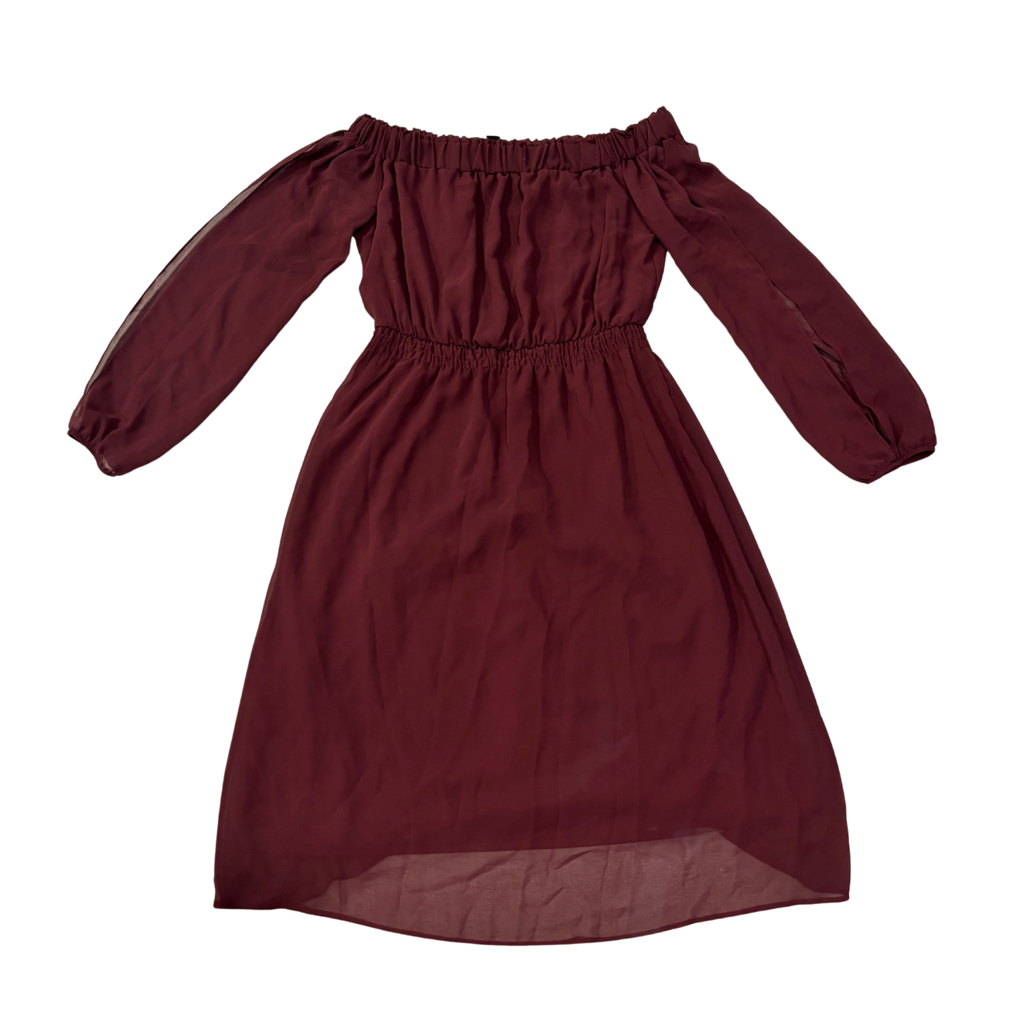 Off Shoulder Burgundy Mini Dress
